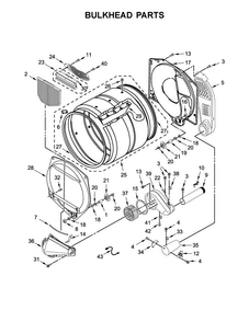 Bulkhead Parts Diagram and Parts List for 11077022710  Kenmore Dryer