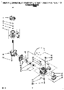 Brake, Clutch, Gearcase, Motor And Pump Diagram and Parts List for 6LSR5132AW2  Whirlpool Washer