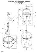 AGITATOR, BASKET AND TUB PARTS Diagram and Parts List for 7MLBR7333MT0  Whirlpool Washer