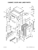 CABINET, DOOR AND LINER PARTS Diagram and Parts List for KUIC18PNXS3  KitchenAid Ice Maker