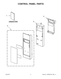 CONTROL PANEL PARTS Diagram and Parts List for GMH3204XVQ3  Whirlpool Microwave