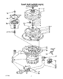 PUMP AND MOTOR Diagram and Parts List for KUDI220WWH3  KitchenAid Dishwasher