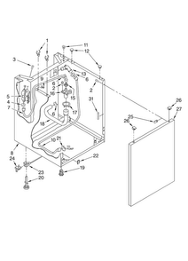 Washer Cabinet Parts Diagram and Parts List for 11098752796  Kenmore Washer Dryer Combo