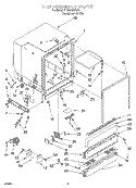 TUB ASSEMBLY Diagram and Parts List for DU935QWDQ1  Whirlpool Dishwasher