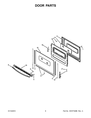 05 - DOOR PARTS Diagram and Parts List for YWFC150M0EB0  Whirlpool Range