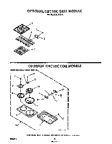 Grill Module And Electric Coil Module Diagram and Parts List for N9457*4  Roper Range