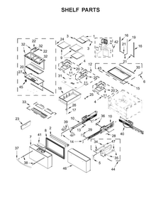 Shelf Parts Diagram and Parts List for WRV986FDEM01  Whirlpool Refrigerator