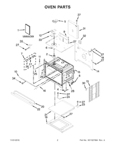 Oven Parts Diagram and Parts List for WOS51EC0AS04  Whirlpool Wall Oven