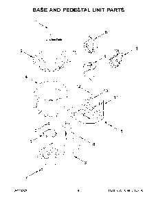 Base And Pedestal Unit Parts Diagram and Parts List for KSM150FGER5  KitchenAid Mixer