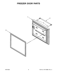 05 - Freezer Door Parts Diagram and Parts List for MFW2055FRZ06  Whirlpool Refrigerator