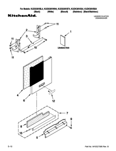 Diagram 7 Diagram and Parts List for KUDS30IVBS4  KitchenAid Dishwasher