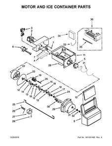 Part Location Diagram of W10627374 Whirlpool Ice Maker, harness