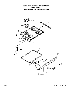 Main Top Diagram and Parts List for F6858*0  Roper Range