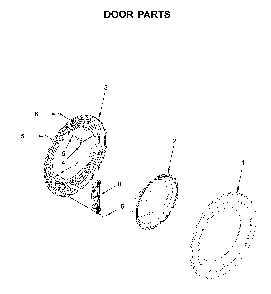 Door parts Diagram and Parts List for WFW5620HW2  Whirlpool Washer