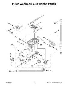 05 - Pump, Washarm And Motor Parts Diagram and Parts List for MDB9959SKZ3  Whirlpool Dishwasher
