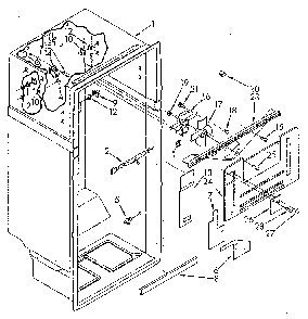Liner Diagram and Parts List for ET20NKXSN10  Whirlpool Refrigerator