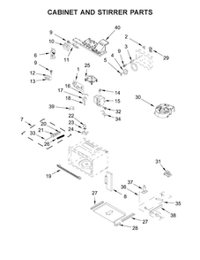 Cabinet And Stirrer Parts Diagram and Parts List for KMBP100ESS01  KitchenAid Microwave