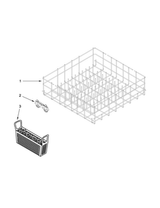Lower Rack Parts Diagram and Parts List for WDF111PABW4  Whirlpool Dishwasher