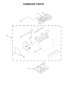 Icemaker Parts Diagram and Parts List for WRV986FDEM01  Whirlpool Refrigerator