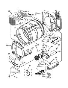 Bulkhead Parts Diagram and Parts List for 11067102310  Kenmore Dryer
