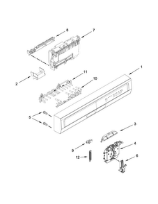 Control Panel And Latch Parts Diagram and Parts List for WDF120PAFT0  Whirlpool Dishwasher