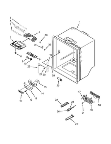Refrigerator Liner Parts Diagram and Parts List for WRF540CWBW01  Whirlpool Refrigerator