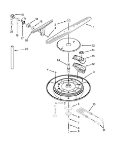 Wash System Parts Diagram and Parts List for KUDH03DTBL0  KitchenAid Dishwasher