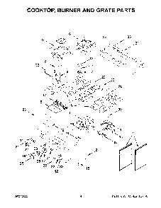 Cooktop, Burner And Grate Parts Diagram and Parts List for KFGC500JPA05  KitchenAid Range