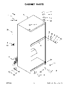 02 - Cabinet Parts Diagram and Parts List for MRT118FFFH09  Whirlpool Refrigerator