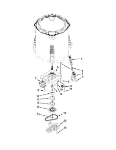 Gearcase, Motor And Pump Parts Diagram and Parts List for 1105072011  Kenmore Washer