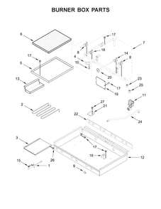 Burner Box Parts Diagram and Parts List for KDRS463VSS04  KitchenAid Range