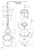 AGITATOR, BASKET AND TUB Diagram and Parts List for SAWS800HQ0  Whirlpool Washer