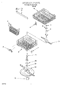DISHRACK Diagram and Parts List for 7DU910PFGB0  Whirlpool Dishwasher