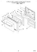 UPPER AND LOWER OVEN DOOR Diagram and Parts List for KEBS246BBL3  KitchenAid Wall Oven