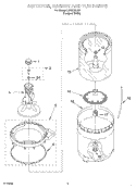AGITATOR, BASKET AND TUB Diagram and Parts List for LSR6232JQ1  Whirlpool Washer