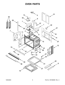Oven Parts Diagram and Parts List for WOEC5930LZ01  Whirlpool Microwave Oven Combo