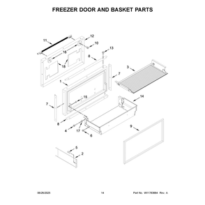 Freezer Door And Basket Parts Diagram and Parts List for KBFN542SPS00  KitchenAid Refrigerator