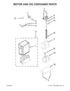 Motor And Ice Container Parts Diagram and Parts List for KSSC36QTS10  KitchenAid Refrigerator