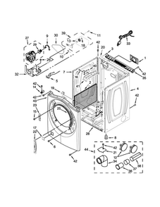 Cabinet Parts Diagram and Parts List for WGD81HEDW1  Whirlpool Dryer