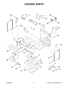 05 - Chassis Parts Diagram and Parts List for WFGS5030RV0  Whirlpool Range