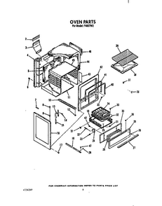 Oven Diagram and Parts List for F4007W2  Roper Range