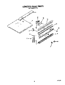 Control Panel Diagram and Parts List for B6307B1  Roper Range