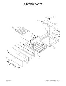 Part Location Diagram of W10861216 Whirlpool Drawer Panel
