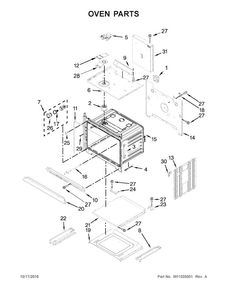 Oven Parts Diagram and Parts List for WOC54EC0AS04  Whirlpool Microwave