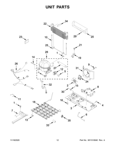 Unit Parts Diagram and Parts List for WRF535SWHB03  Whirlpool Refrigerator