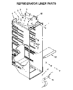 Refrigerator liner parts Diagram and Parts List for 10651782413  Kenmore Refrigerator