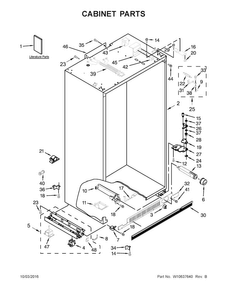 Cabinet Parts Diagram and Parts List for KSSC48QVS06  KitchenAid Refrigerator