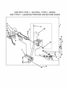 Burner Assembly Diagram and Parts List for 11070012003  Kenmore Dryer
