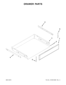 Drawer Parts Diagram and Parts List for KFEG500ESS1  KitchenAid Range