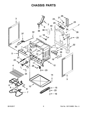 04 - CHASSIS PARTS Diagram and Parts List for YWFE510S0ES1  Whirlpool Range